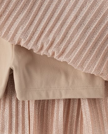 Jupe-short plissée en maille scintillante pour fille