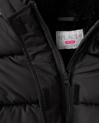 Girls Faux Fur Lined Long Puffer Jacket