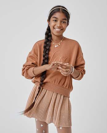 Sweat-shirt chaud d'hiver orné pour filles
