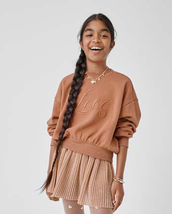 Sweat-shirt chaud d'hiver orné pour filles