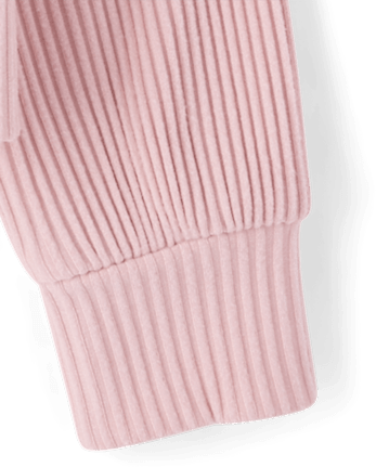 Sweat à capuche côtelé en peluche pour fille