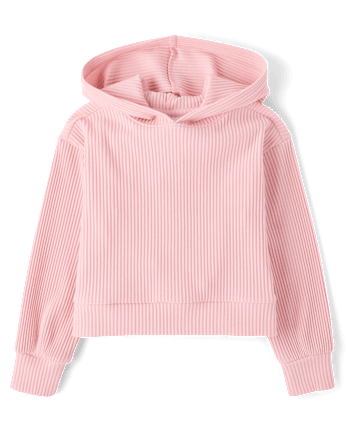 Girls Plush Rib Hoodie