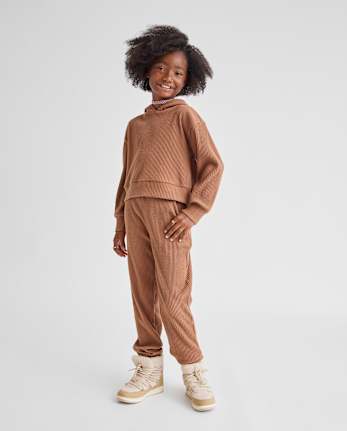 Girls Plush Rib Hoodie