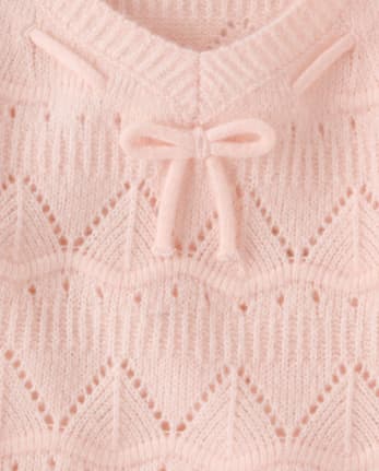 Pull à nœud en pointelle pour fille