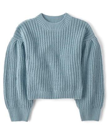 Girls Shaker Stitch Chenille Sweater