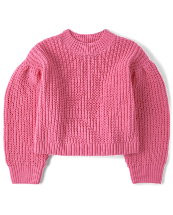 Girls Shaker Stitch Chenille Sweater