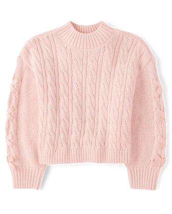 Girls Ribbon Cable Knit Sweater