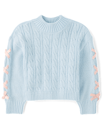 Girls Ribbon Cable Knit Sweater