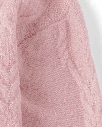 Girls Cable Knit Cropped Chunky Sweater