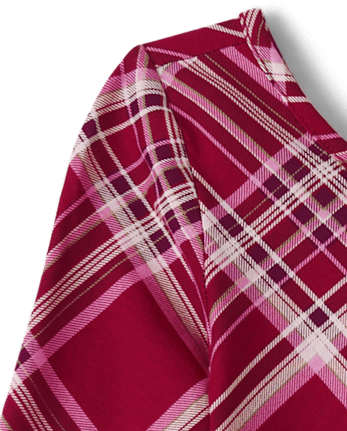 Girls Plaid V-Waist Dress