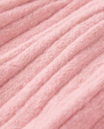 Girls Bow Ribbed Sweater Dress