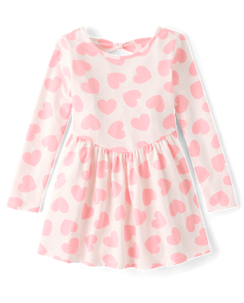 Baby And Toddler Girls Heart Bow Back Dress