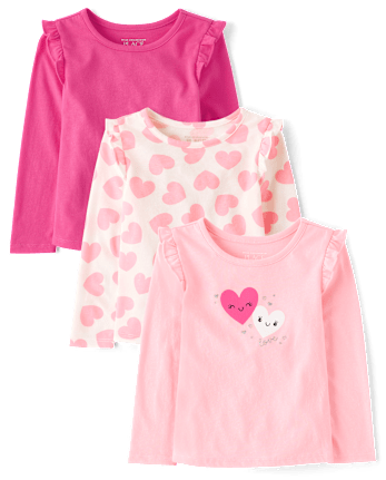 Toddler Girls Heart Flutter Top 3-Pack