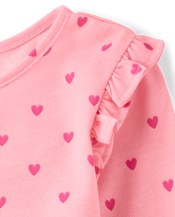 Toddler Girls Heart Bow Peplum 2-Piece Outfit Set