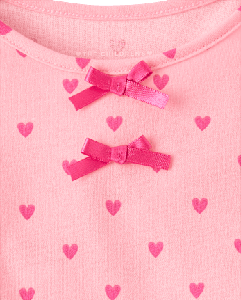 Toddler Girls Heart Bow Peplum 2-Piece Outfit Set