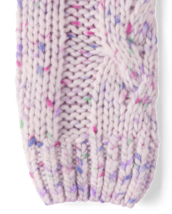 Toddler Girls Rainbow Cable Knit Sweater