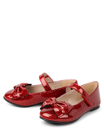 Toddler Girls Metallic Bow Ballet Flats