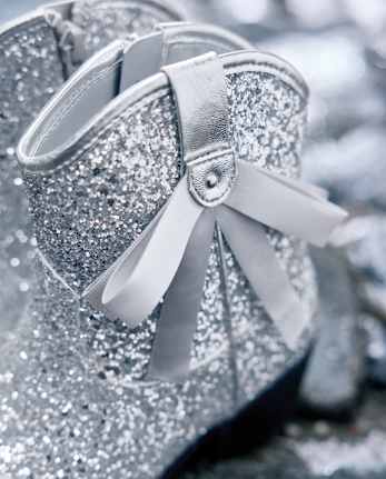 Girls Glitter Bow Cowgirl Booties