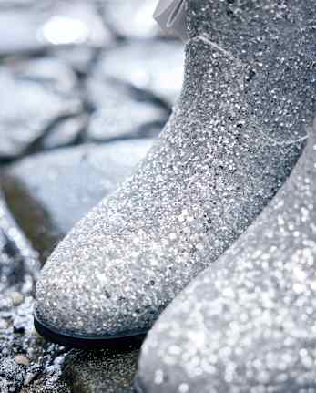 Girls Glitter Bow Cowgirl Booties