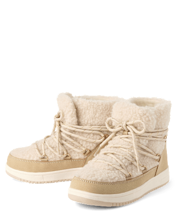 Girls Sherpa Bungee Booties