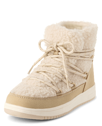 Girls Sherpa Bungee Booties