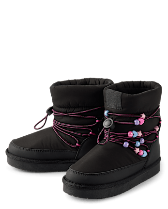 Girls Beaded Puffer Boots