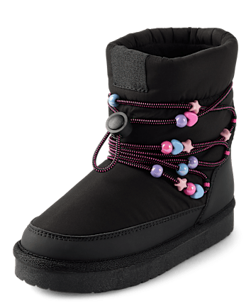 Girls Beaded Puffer Boots