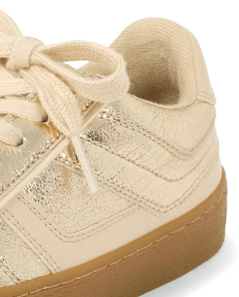 Girls Metallic Platform Low Top Sneakers