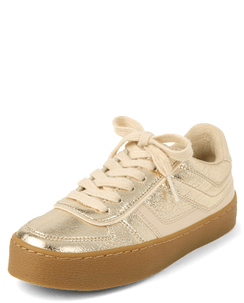 Girls Metallic Platform Low Top Sneakers
