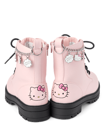 Girls Hello KittyÂ® Charm Lace Up Boots
