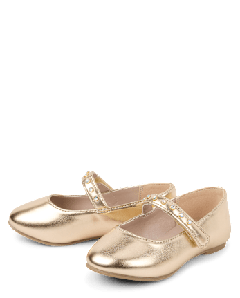 Ballerines à strass métalliques pour petites filles