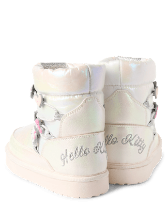 Girls Hello Kitty® Iridescent Embroidered Puffer Boots