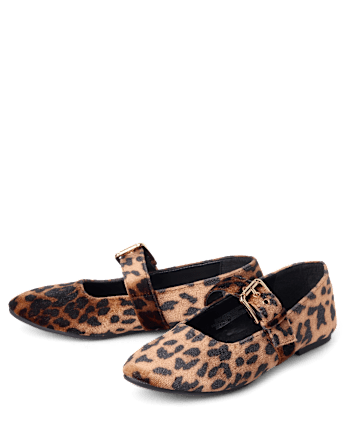 Girls Leopard Mary Jane Shoes
