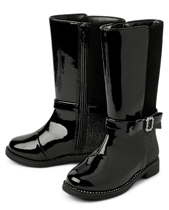 Toddler Girls Rhinestone Bow Boots
