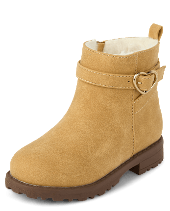 Toddler Girls Heart Buckle Booties