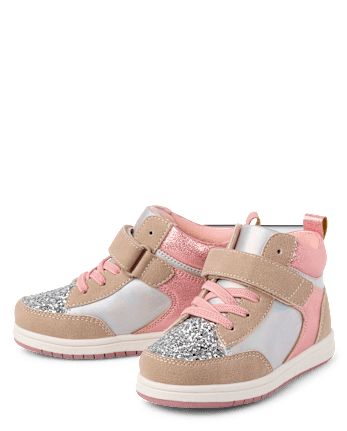 Toddler Girls Iridescent Colorblock High Top Sneakers