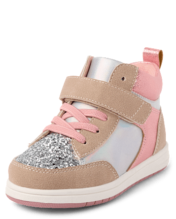 Toddler Girls Iridescent Colorblock High Top Sneakers
