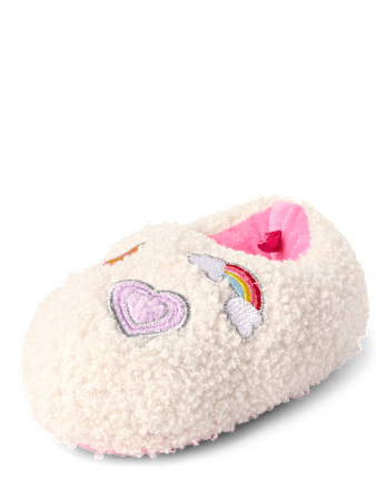 Toddler Girls Embroidered Icon Slippers