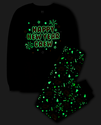 Adult Matching Family Glow New Year Cotton Pajamas