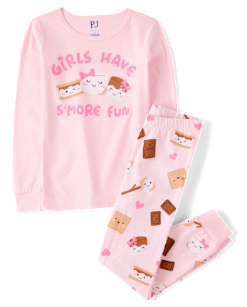 Girls S'more Snug Fit Cotton Pajamas