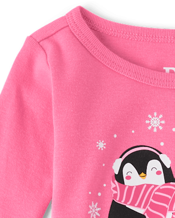 Baby And Toddler Girls Penguin Snug Fit Cotton Pajamas