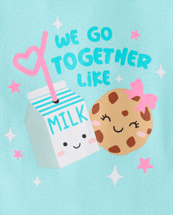 Baby And Toddler Girls Milk And Cookies Snug Fit Cotton Pajamas