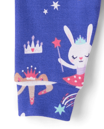 Baby And Toddler Girls Critter Ballerina Snug Fit Cotton Pajamas