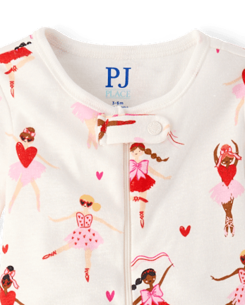 Baby And Toddler Girls Ballerina Snug Fit Cotton Footed One Piece Pajamas