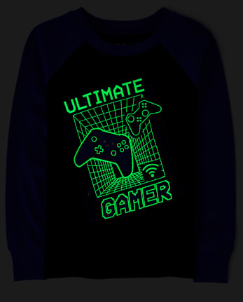 Boys Glow Gamer Snug Fit Cotton Pajamas