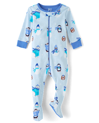 Baby And Toddler Boys Winter Critter Snug Fit Cotton Footed One Piece Pajamas