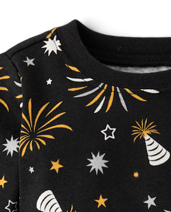 Pyjamas en coton assortis pour bébé et tout-petit, motif lumineux pour le Nouvel An