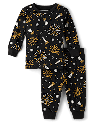 Baby And Toddler Matching Family Glow New Year Cotton Pajamas
