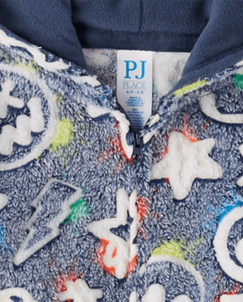 Boys Glow Graffiti Sherpa One Piece Pajamas