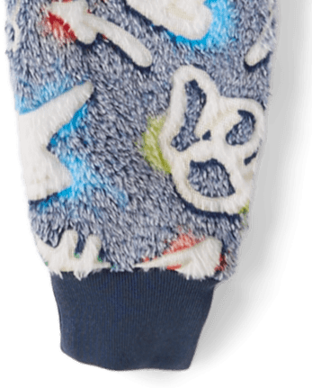 Boys Glow Graffiti Sherpa One Piece Pajamas